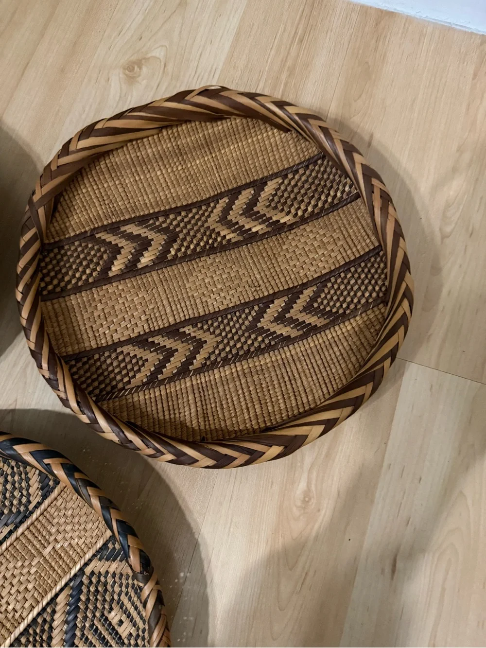 Boho Handwoven Gokwe Wicker Wall Baskets